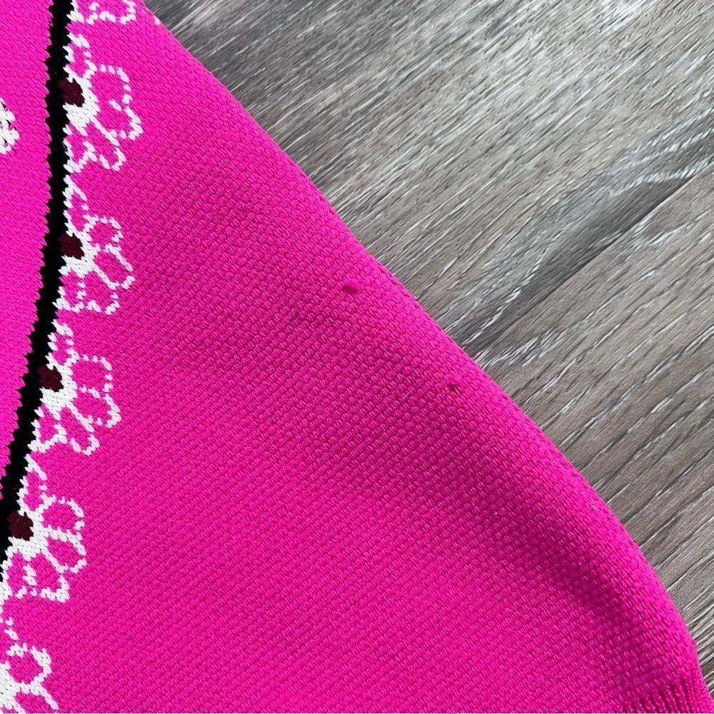 Savida pink retro floral printed sweater puff sleeve - Picture 3 of 7